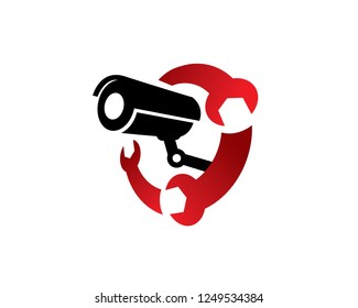 Repair Cam Logo Template Design Vector, Emblem, Concept Design, Creative Symbol, Icon