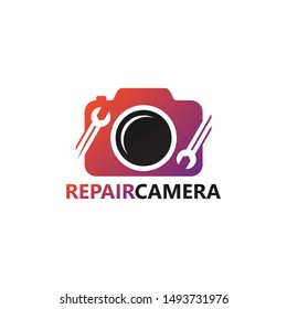 Repair Camera Logo Template Design Vector, Emblem, Design Concept, Creative Symbol, Icon