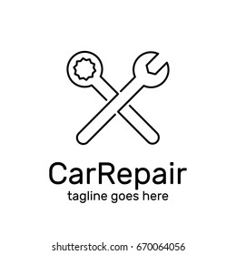 Repair car icon. Vector Illustration, graphic design logo element. Isolated on white background.