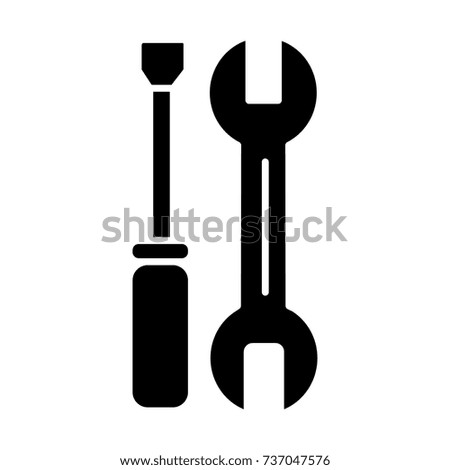 repair car icon, vector illustration, black sign on isolated background