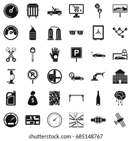 Repair car repair icons set, simple style
