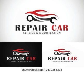 repair car logo creative service modification, motor sport speed race design concept