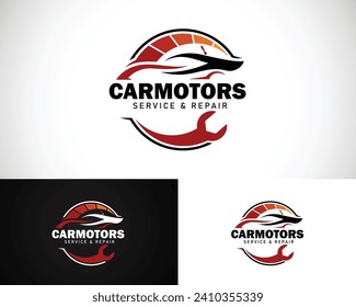 repair car logo creative service modification, motor sport speed race design concept