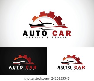 repair car logo creative service modification, motor sport speed race design concept