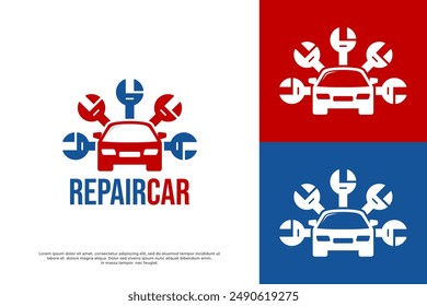 Repare la Plantilla del logotipo del Vector del coche. Este diseño utiliza el símbolo del coche y de la herramienta. Adecuado para automóviles.
