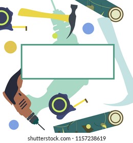 Repair. Card, poster, business card construction company.