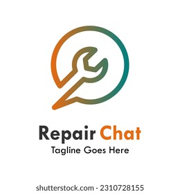 Repair chat design logo template illustration