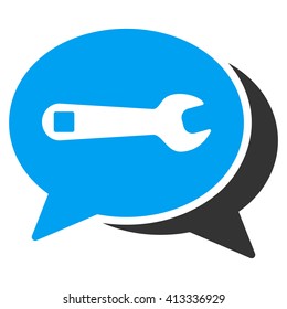 Repair Chat vector icon. Style is bicolor flat icon symbol, blue and gray colors, white background.
