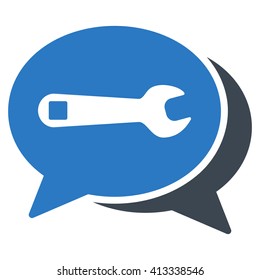 Repair Chat vector icon. Style is bicolor flat icon symbol, smooth blue colors, white background.