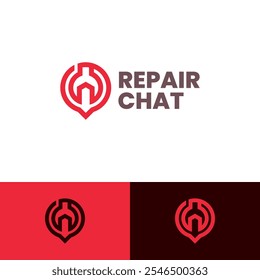 repair chat vector logo design
