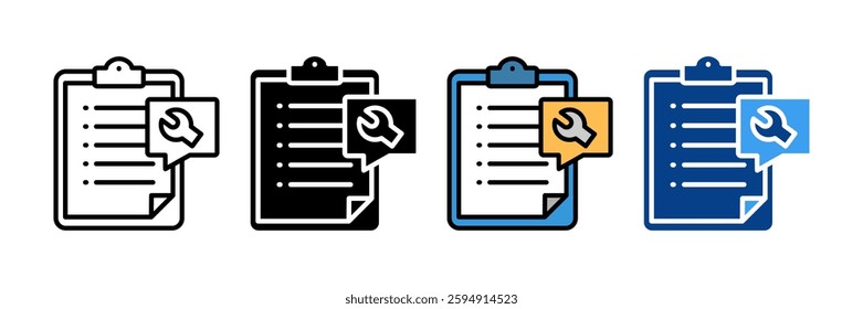 Repair Checklist Icon Set Multiple Style Collection