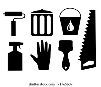 Repair and cleaning vector icon set