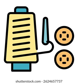 Repair cloth tools icon. Outline repair cloth tools vector icon color flat isolated