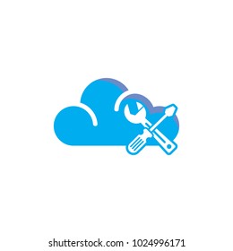 Repair Cloud Logo Icon Design