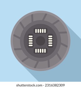 Repair clutch icon flat vector. Disk kit. Vehicle cover
