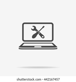 Repair computer icon. Vector concept illustration for design.