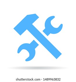 repair concept, hammer and wrench, vector illustration 
