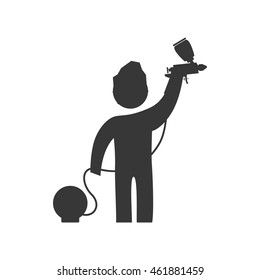 Repair and construction concept represented by constructer pictogram icon. Isolated and flat illustration
