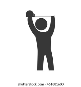 Repair and construction concept represented by constructer pictogram icon. Isolated and flat illustration