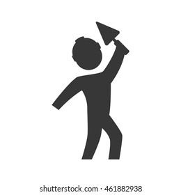 Repair and construction concept represented by constructer pictogram icon. Isolated and flat illustration