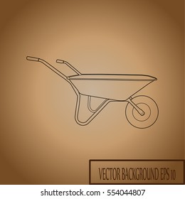 Repair and construction concept represented by wheelbarrow icon. Isolated and flat illustration