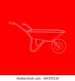 Repair and construction concept represented by wheelbarrow icon. Isolated and flat illustration