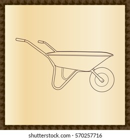 Repair and construction concept represented by wheelbarrow icon. Isolated and flat illustration