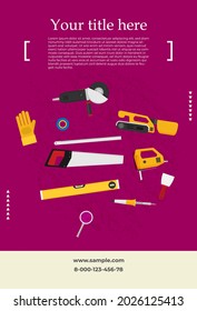 Repair and construction horizontal banners with tools icons.