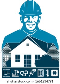 Repair and construction housing service symbol for industry