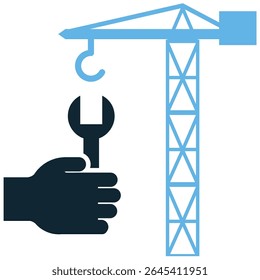 Reparar vetor ícone de construção, representando a fixação ou restauração de estruturas danificadas. Ideal para manutenção, renovação, melhoria da casa e resolução de problemas em ambientes de edifícios.