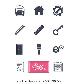 Repair, construction icons. Service signs.