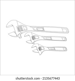 Repair and Construction Tools Line Art Drawing. Tools Symbol Line Art Illustration. Minimalist Trendy Contemporary Design Perfect for Wall Art, Prints, Social Media, Posters, Invitations, Branding