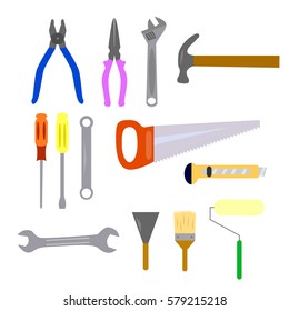 Repair and construction working tools icon set