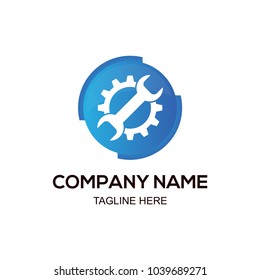 repair control group, service industry symbol blue color vector illustration