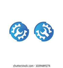 repair control group, service industry symbol blue color vector illustration