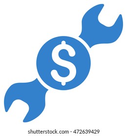 Repair Cost icon. Vector style is flat iconic symbol with rounded angles, cobalt color, white background.