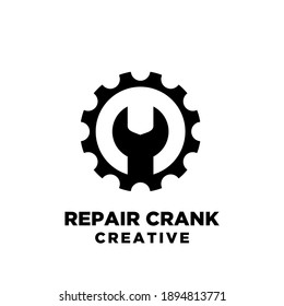 Repair Crank Creative Sport Bike Motor Cycle With Chain Icon Vector Logo Icon Illustration Design Isolated Background