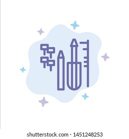 Repair, Custom, Engineering, Equipment Blue Icon on Abstract Cloud Background
