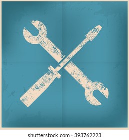 Repair design on old background,vector