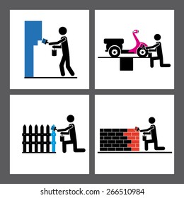 Repair design over white background, vector illustration