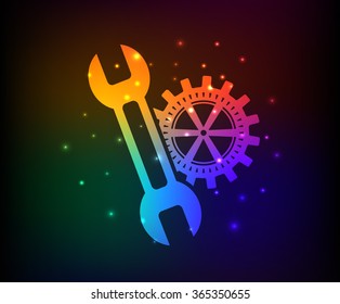 Repair design,rainbow concept,clean vector
