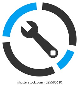 Repair Diagram vector icon. Style is bicolor flat symbol, blue and gray colors, rounded angles, white background.