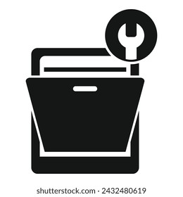 Repair dishwasher icon simple vector. Service broken appliance. Home dirty