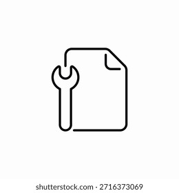 Vector de signo de icono de documento de reparación