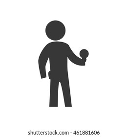 Repair and electrical concept represented by electrician pictogram icon. Isolated and flat illustration