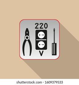 Repair electrical work. Conditional sign. Vector icon.