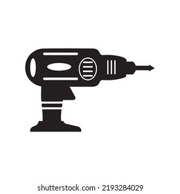 Repair equipment drill tool icon | Black Vector illustration |