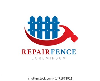 Repair fence logo symbol or icon template