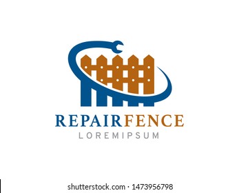 Repair fence logo symbol or icon template