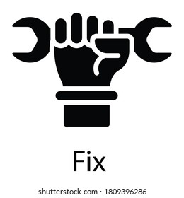 Reparatur, Reparatur des Glyph-Symbols, glypisches Vektordesign